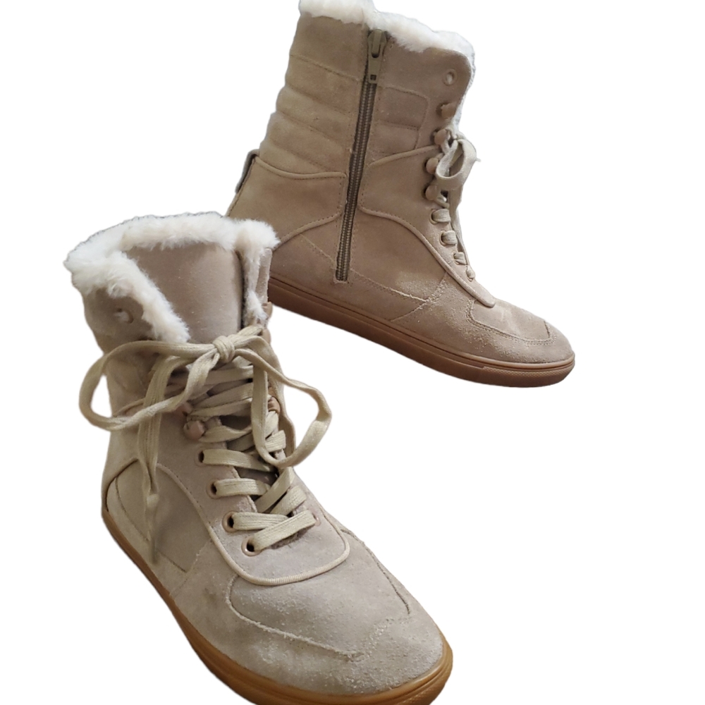 J/Slides NYC Lace up High Top Sneakers